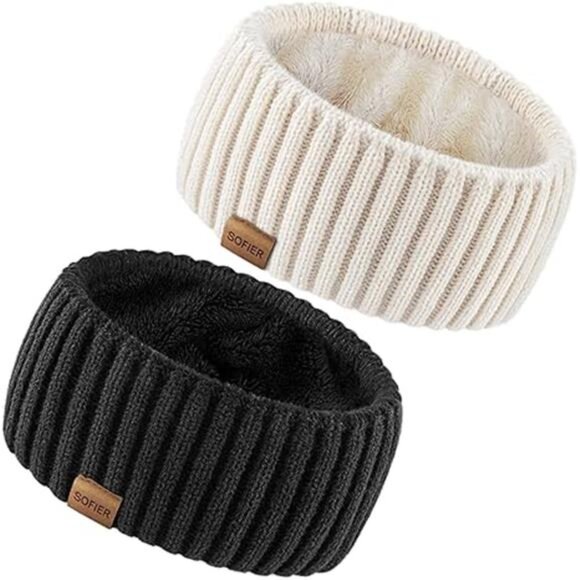 Sofier Winter Headbands for Women 2 Packs Knit Ear Muffs With Thick Fleece main image 6